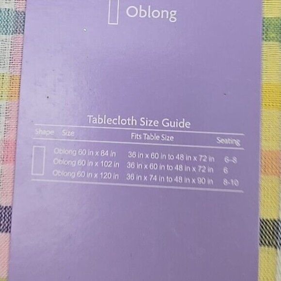 HOLIDAY HOME Spring Easter Cotton  Bunny Trails Plaid Tablecloth 60” X 102" - Picture 8 of 11